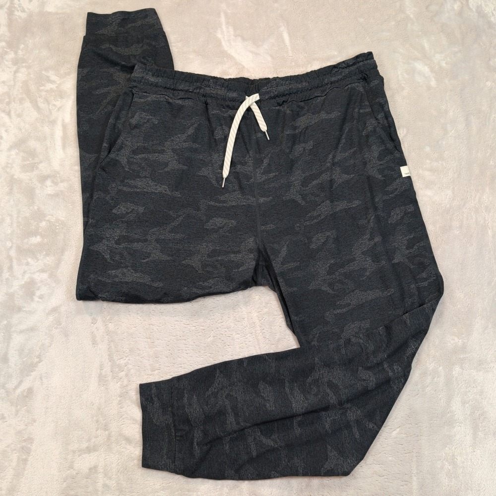 Vuori Performance Joggers Womens XL Gray Camo Drawstring Knit Athleisure Active